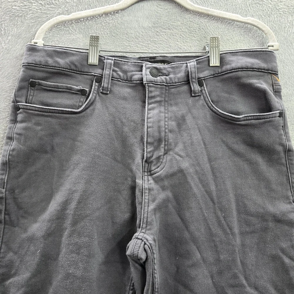 Banana Republic Men Jeans 34X30 Gray Denim Tapered Mid Rise Pockets Adult